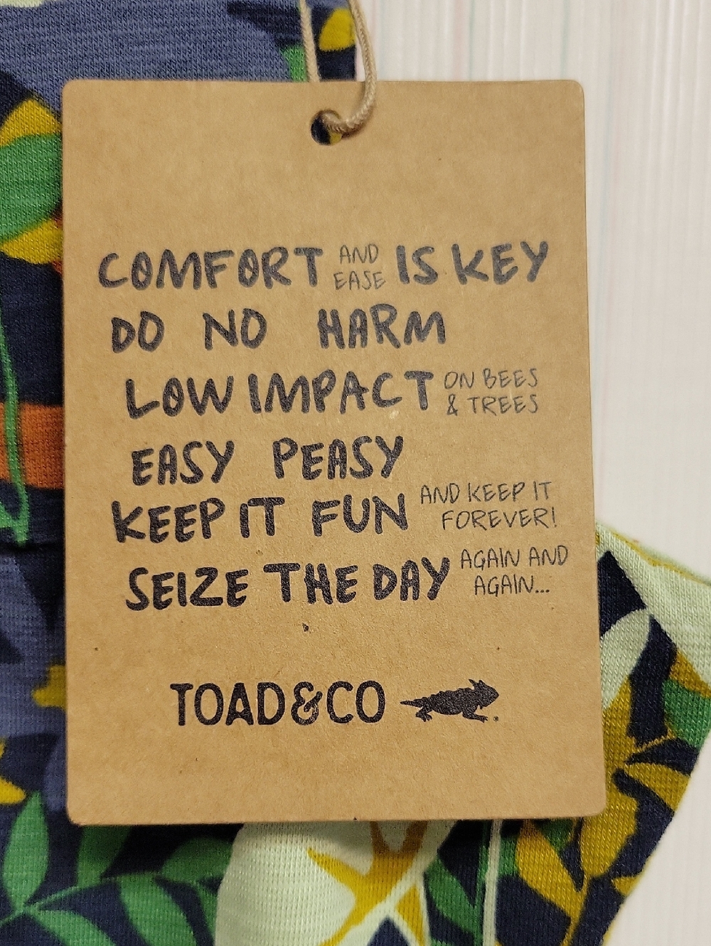 Toad&Co Blue Floral Midi Rosemarie Dress W/Green & Orange Accents New Medium - Picture 6 of 7